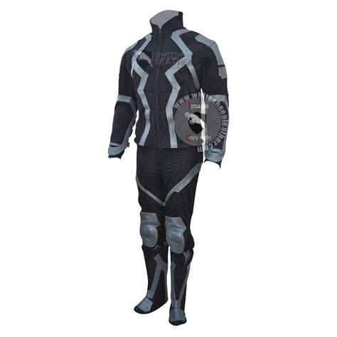 Marvel Heroes Black Bolt Costume Stretch fabric Suit with Accessories