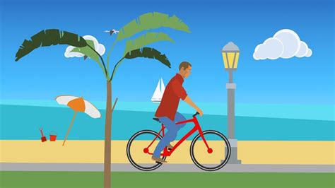 3D model 2D Beach Ride Vector Animation VR / AR / low-poly animated ...