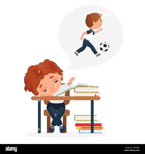 Children study hard, education problem of bored kid vector illustration ...