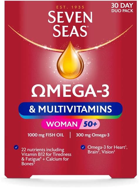 Seven Seas Omega-3 & Multivitamins Woman 50+, With Vitamin B12 and ...