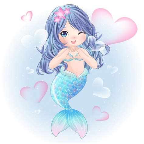 Premium Vector | Hand drawn cute mermaid character | Mermaid wallpapers ...