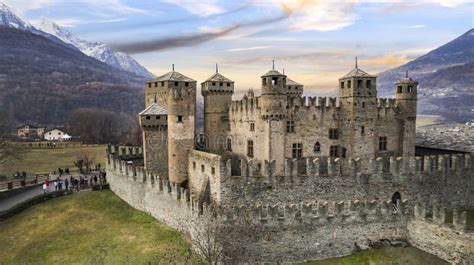 Italy .Famous Medieval Castles of Valle D Aosta - Impressive Castello ...