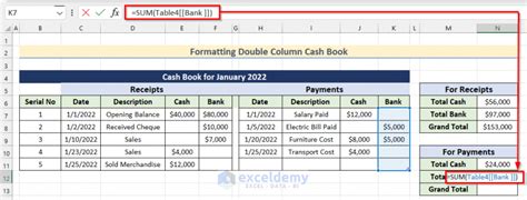 How to Format Double Column Cash Book in Excel - ExcelDemy