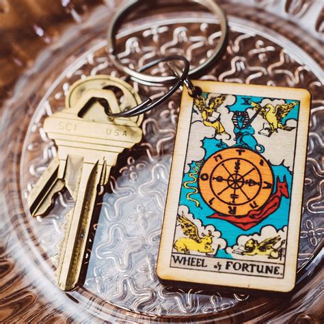 Wheel of Fortune Tarot Card Keychain Wheel of Fortune Gift | Etsy