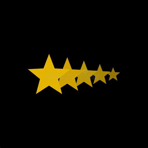 5 Stars Concept, Five Gold Stars Icon or Logo on Dark Background Stock ...