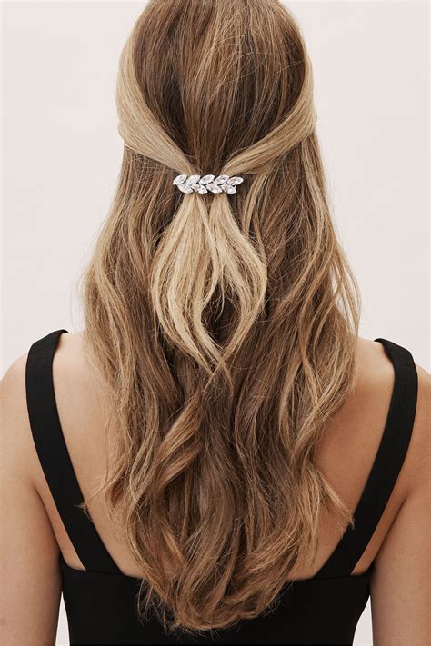 Hilde Barrette Silver in Shoes & Accessories | BHLDN | Long hair styles ...