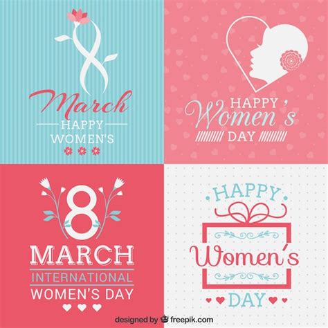 Free Vector | Women's day cards collection