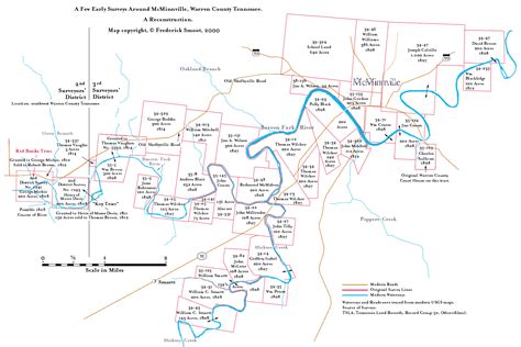 Warren County Tennessee, Early Land Records, Plat Map, around McMinnville