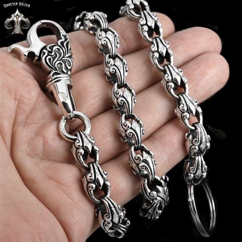 Sterling Silver Biker Wallet Chain Tribal Link – Biker Jewelry Club ...