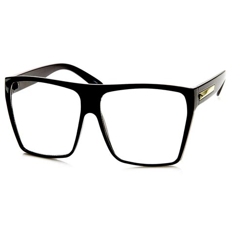 Super Oversized Eyeglasses Flat Top Square Clear Lens Glasses Frames ...