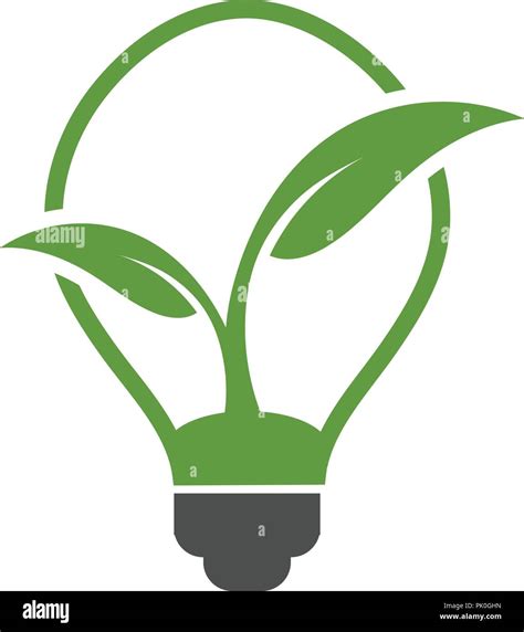 Natural light bulb lamp logo design template vector Stock Vector Image ...