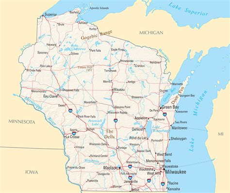 Wisconsin Map - Fotolip