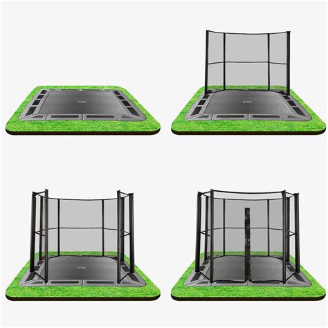 11ft x 8ft Capital Rectangular In Ground Trampoline Kit - Gray