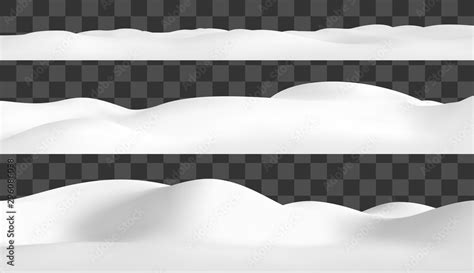 Realistic snow hills landscape. Vector snowdrift illustration. Winter ...