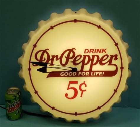 Dr Pepper Bottle Cap Light Up Clock - Oct 03, 2020 | Rockabilly Auction ...