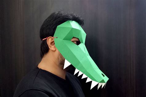 DIY Papercraft Alligator Mask,crocodile Mask,alligator Head,papercraft ...