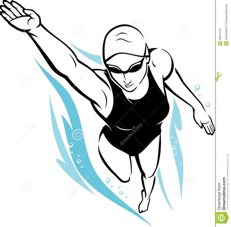 Freestyle Female Swimmer Stock Vector Image 49614724 | Swimming cartoon ...