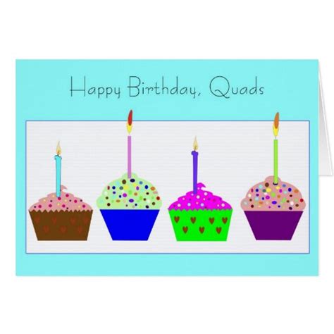 Quadruplets Birthday Card | Zazzle