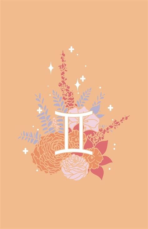 "Gemini Flowers - PEACH" by VenusandMoon | Redbubble | Gemini wallpaper ...