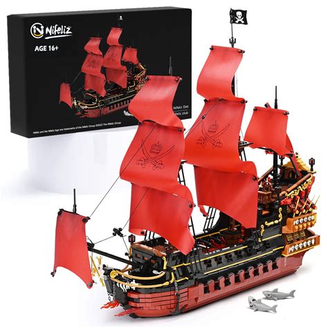 Nifeliz Queen Anna's Revenge Pirate Ship Model Building Blocks Kit ...