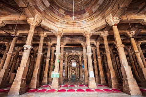 Jama Masjid or Jumah Mosque, Ahmedabad Stock Photo - Image of interior ...