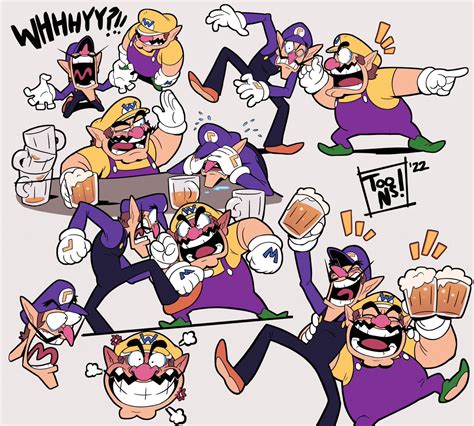 wario and waluigi (mario) drawn by datoonie | Danbooru