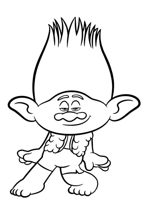 Branch from Trolls coloring page - Download, Print or Color Online for Free