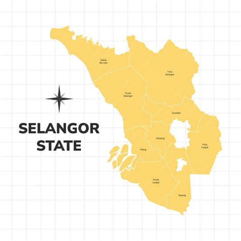 Premium Vector | Selangor State map illustration Map of state in Malaysia