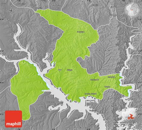 Physical Map of Salaga, desaturated