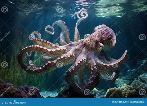 Octopus in the Aquarium, Octopus in the Aquarium Stock Illustration ...