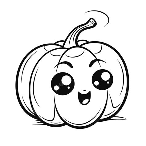 Dibujo De Linda Cara Una Calabaza Para Colorear Esquema Página Vector ...