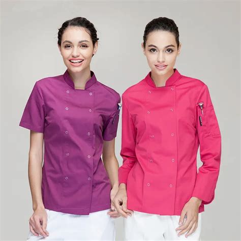 Colored Chef Coats female unique chefwear western kitchen chefs jackets ...