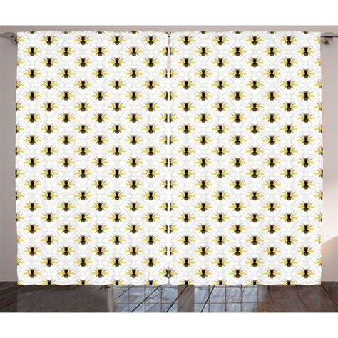 Latitude Run® Curtains 2 Panel Set, Silhouettes on Hexagons | Wayfair