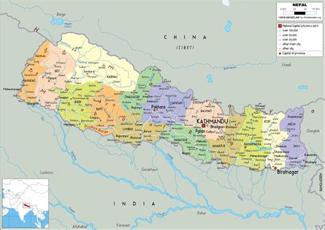 Nepal Map (Political) - Worldometer