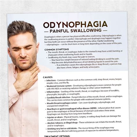 Odynophagia or Painful Swallowing – Adult and pediatric printable ...