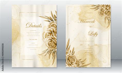 Wedding Invitation Gold Background