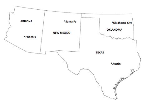 Southwest Region States And Capitals Quiz