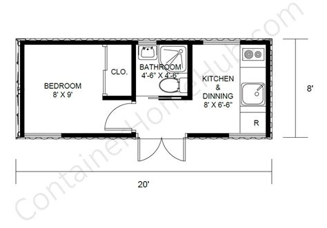 20-foot Shipping Container Home Floor Plans