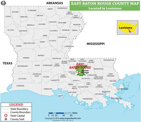 East Baton Rouge Parish Map, Louisiana