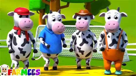 Five Little Cows | Kindergarten Songs & Baby Cartoon Videos | Nursery ...