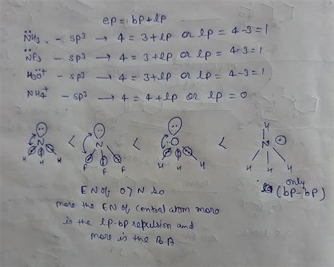 Q1. arrange the following in the increasing order of bond angle nh3 nf3 ...