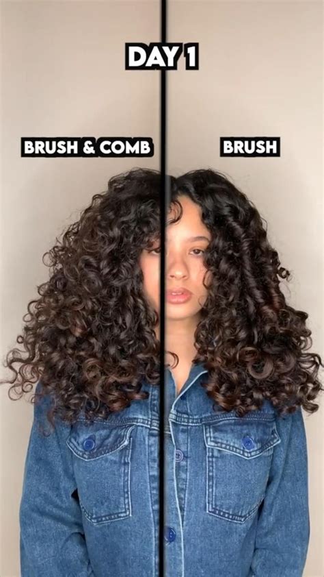 Curly hair comparison brush comb vs brush only for sedition and volume ...