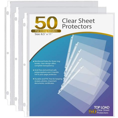 Ktrio Sheet Protectors 8.5 x 11 Inches Clear Page Protectors for 3 Ring ...