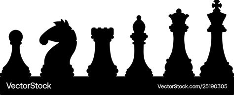 Chess pieces black silhouettes game concept image Vector Image