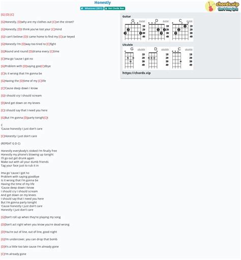 Chord: Honestly - tab, song lyric, sheet, guitar, ukulele | chords.vip