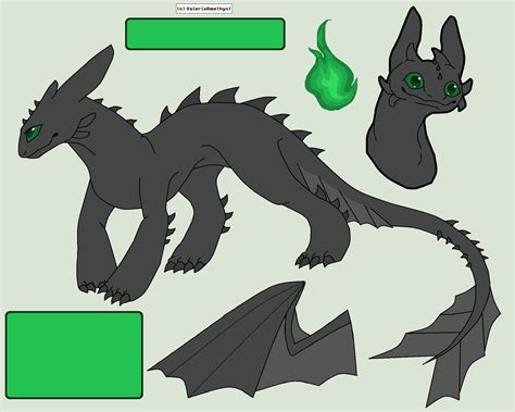 Night Fury Reference Sheet - Base by ValeriaAmethyst on DeviantArt