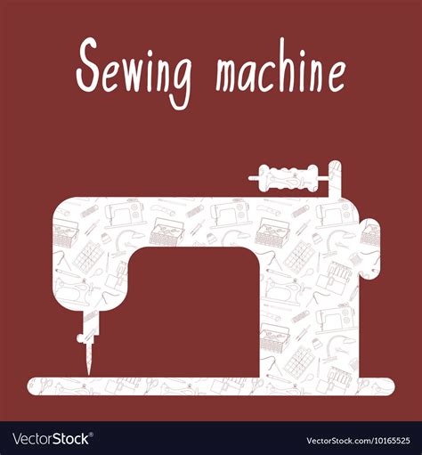 Sewing machine with the background Royalty Free Vector Image