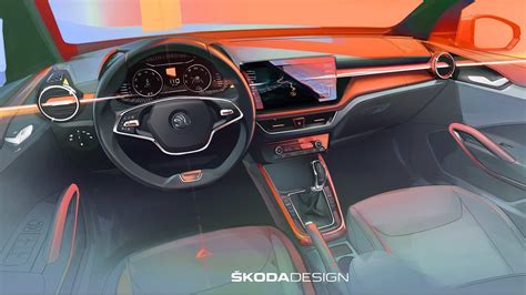 2021 Skoda Fabia Interior Teased Via Official Design Sketch