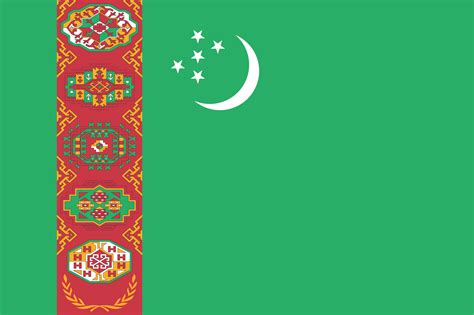 The official flag of the Turkmenistan