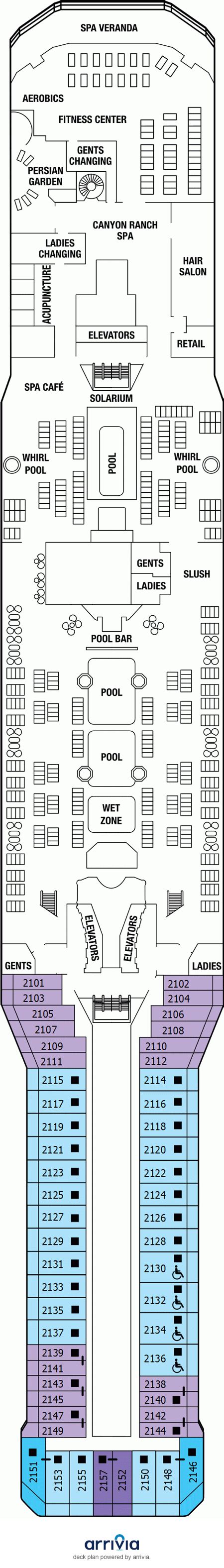 Deck 12 on Celebrity Eclipse | Celebrity Eclipse Deck 12 on iCruise.com